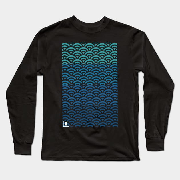 Retro Japanese Clouds Pattern RE:COLOR 12 Long Sleeve T-Shirt by HCreatives